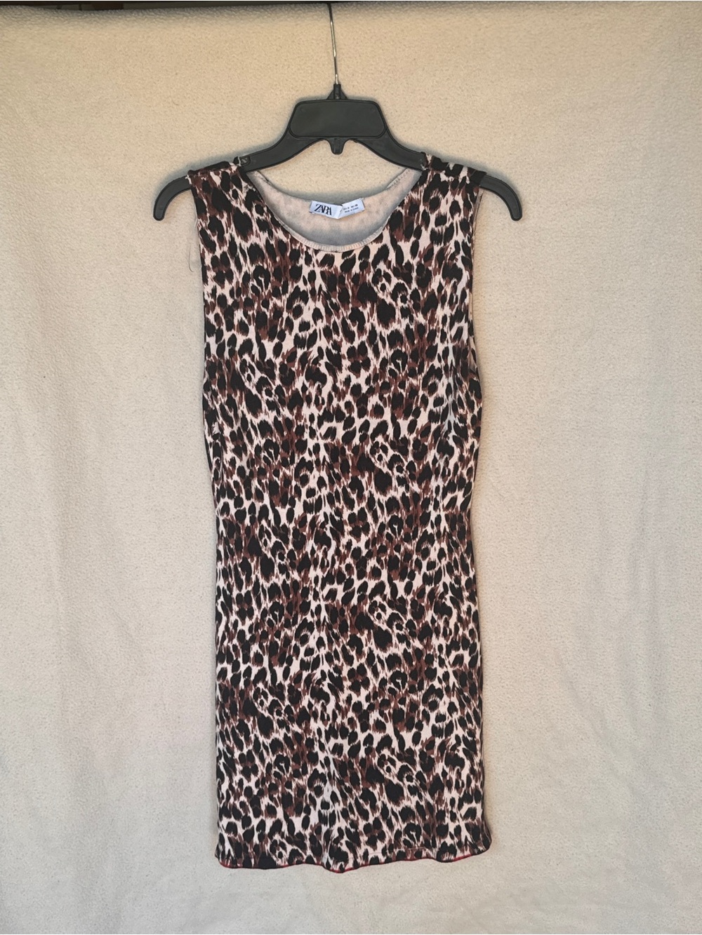 Zara Leopard Print Mini Dress in Brown and Black